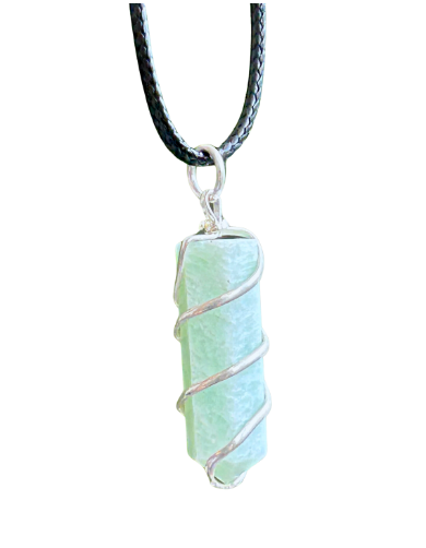 Amazonite Spiral Wrap Point Necklace