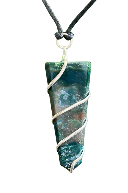 Moss Agate Wrap Necklace