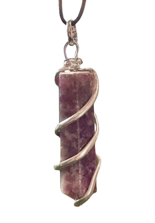 Lepidolite Spiral Wrap Necklace