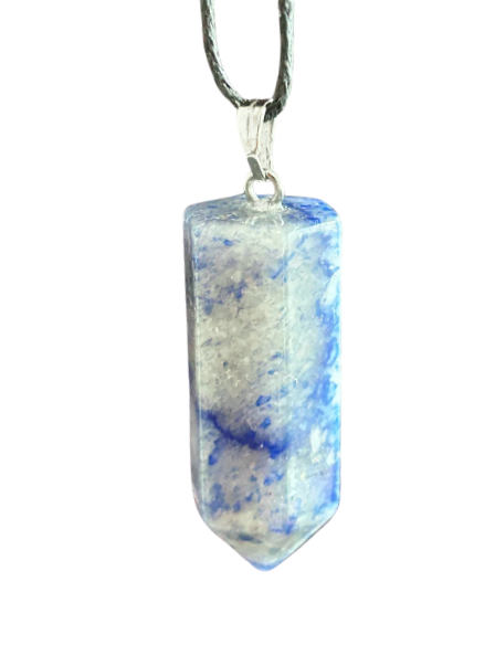 Blue Quartz Point Necklace