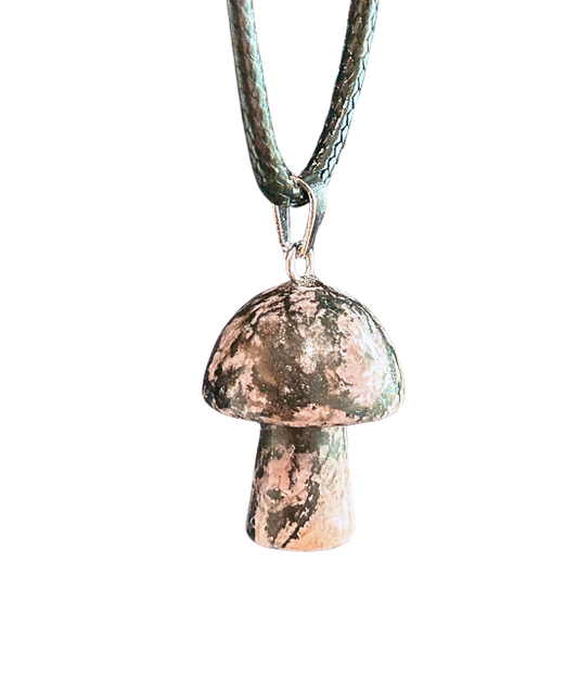 Rhodonite Mushroom Necklace