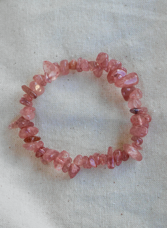 Strawberry Quartz Chip Bracelet