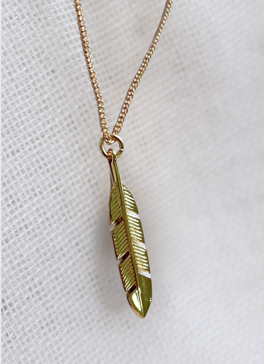 Feather Gold Necklace