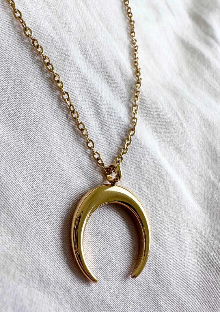 Gold Crescent Moon Necklace