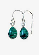 Load image into Gallery viewer, Malachite Tear Drop Earrings
