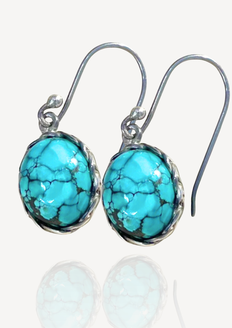 Turquoise Round Earrings