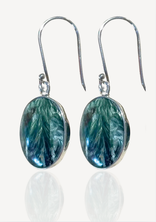 Seraphinite Oval Earrings