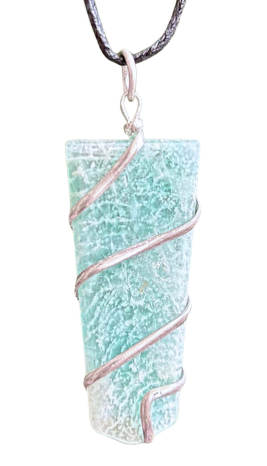 Amazonite Flat Point Wrap Necklace