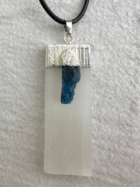 Selenite and Kyanite Necklace