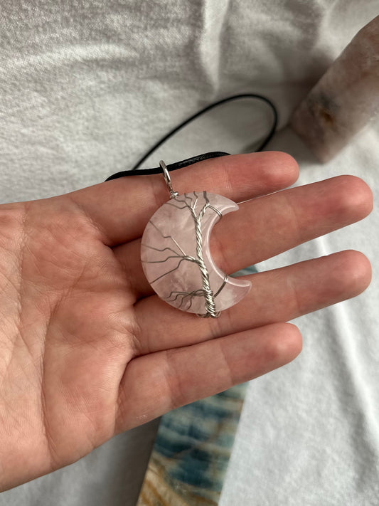 Wire Wrap Moon Necklace