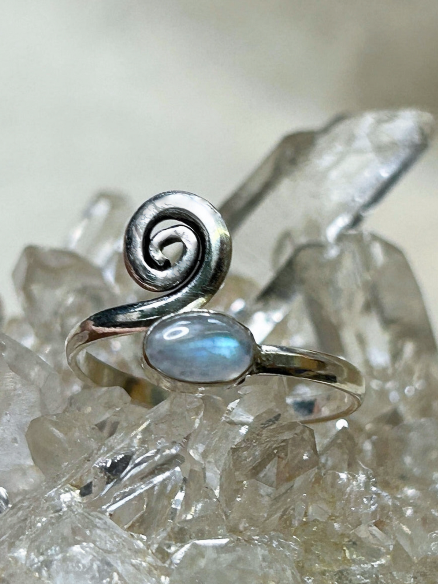 Moonstone Spiral Ring