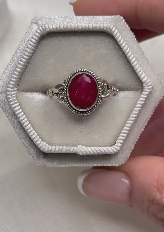 Sterling Silver Ruby Ring