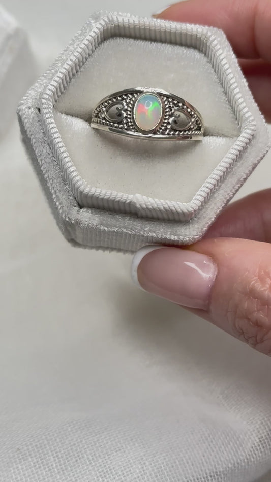 Sterling Silver Ethiopian Opal Ring