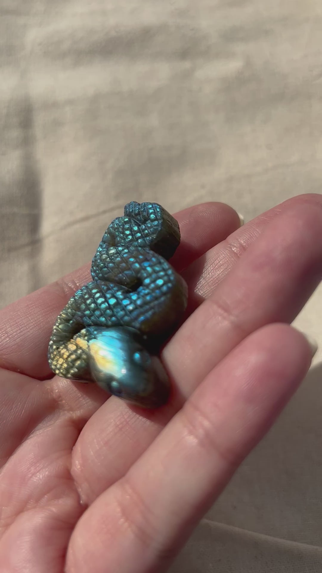 Labradorite Snake Carving