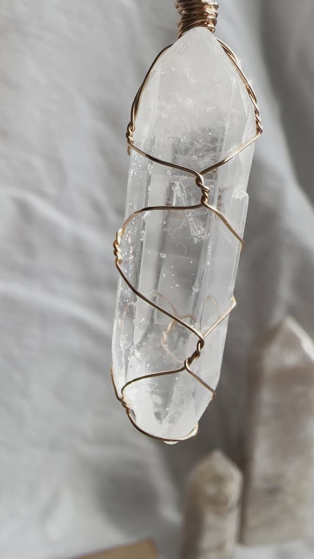 Quartz Wirewrap Necklace - Copper