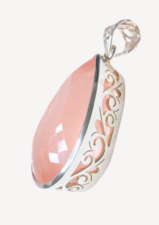 Rose Quartz Faceted Pendant