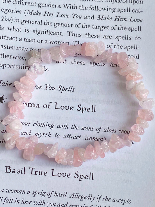 Rose Quartz Chip Bracelet