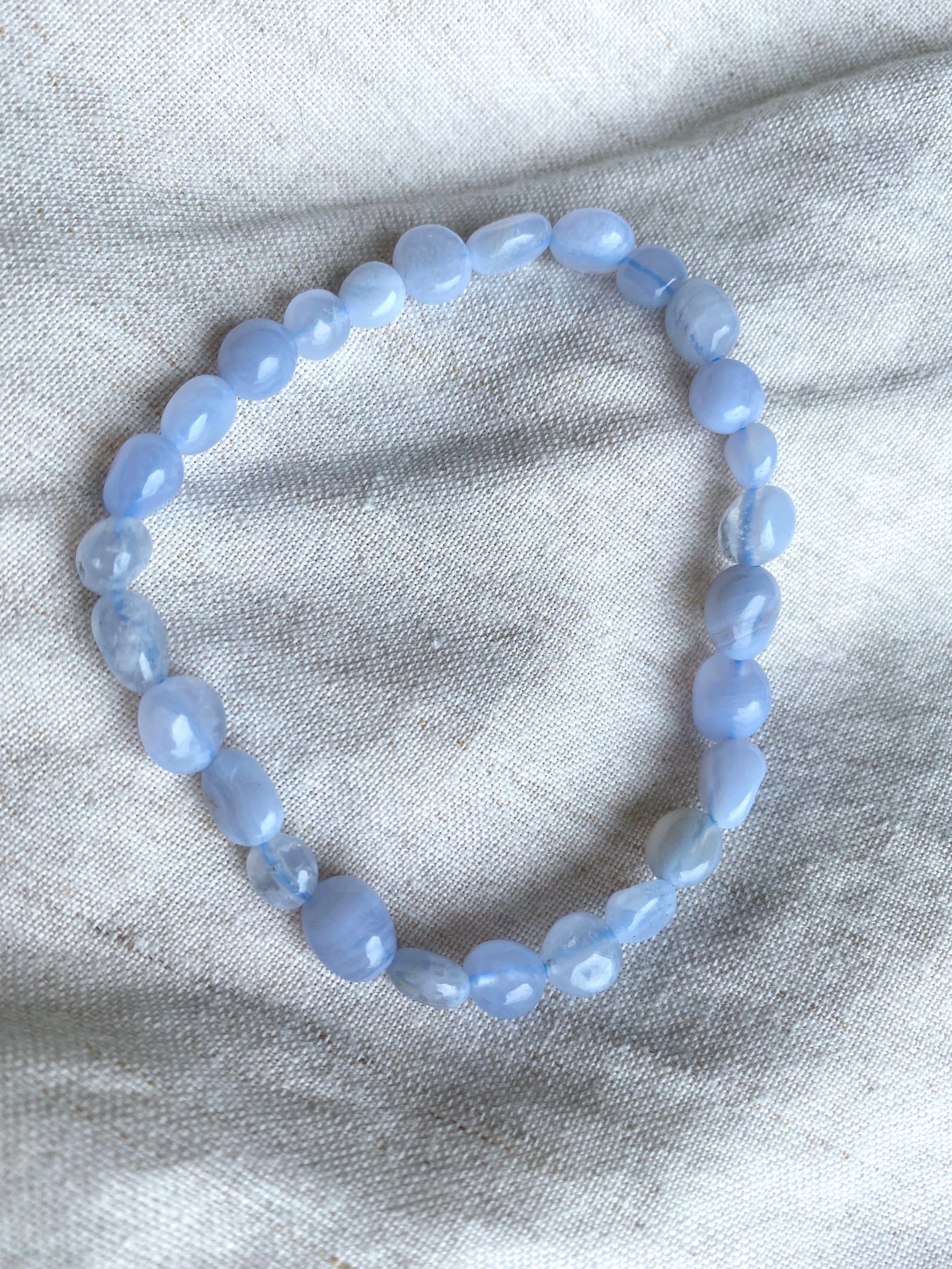 Blue Lace Agate Pebble Bracelet