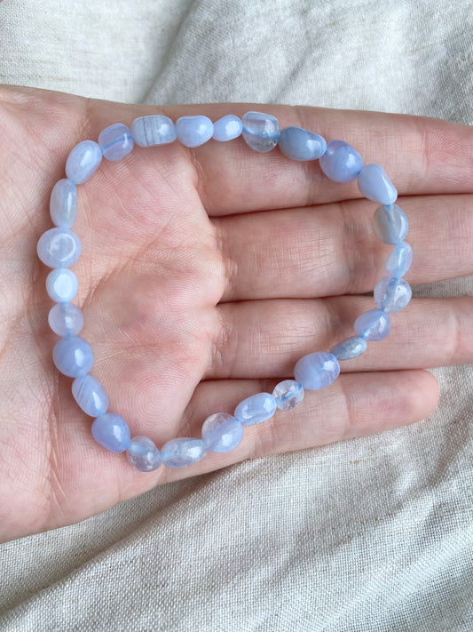 Blue Lace Agate Pebble Bracelet