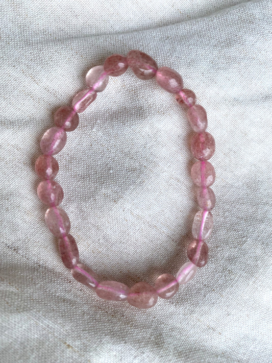 Strawberry Quartz Pebble Bracelet