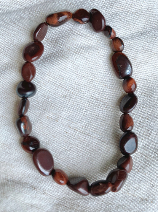 Red Tiger Eye Pebble Bracelet