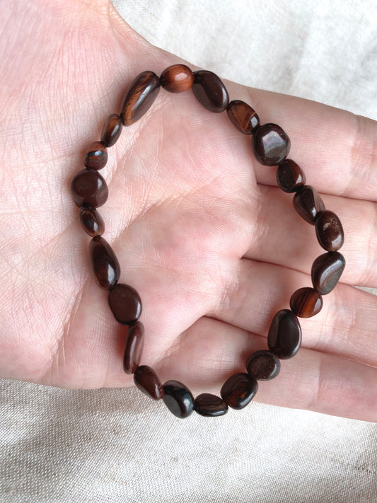 Red Tiger Eye Pebble Bracelet