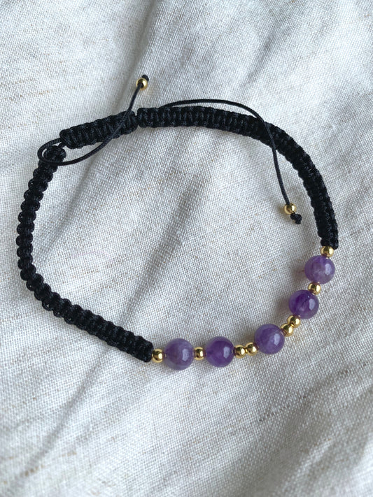 Amethyst Macrame Bracelet