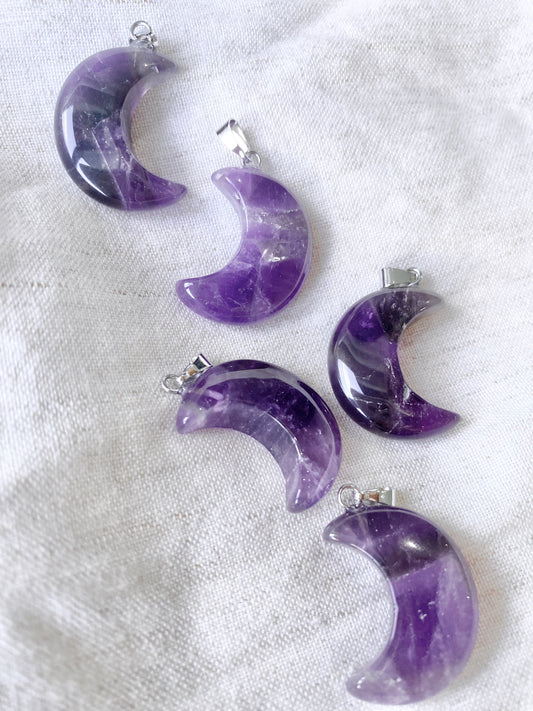 Amethyst Crescent Moon Necklace