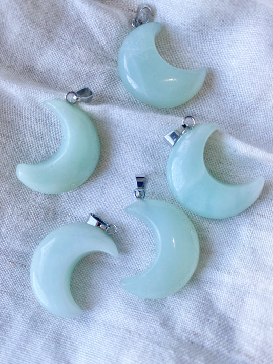 Amazonite Crescent Moon Necklace