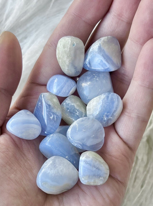 Blue Lace Agate Tumbled Stone Small