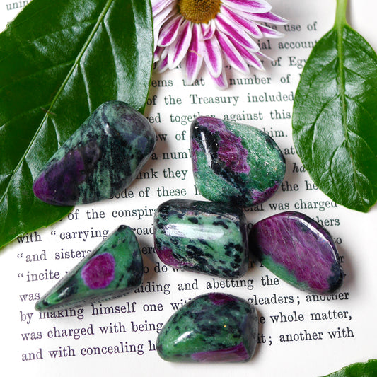 Ruby Zoisite tumbled stone