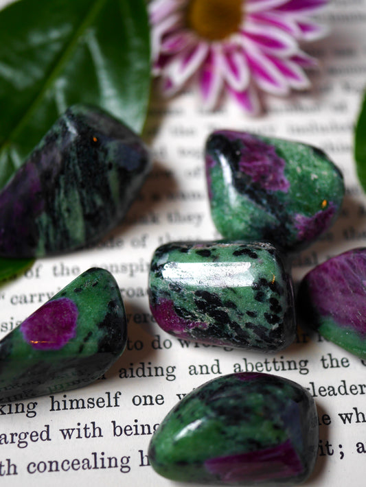 Ruby Zoisite tumbled stone