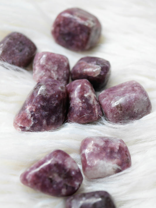 Lepidolite tumbled stone