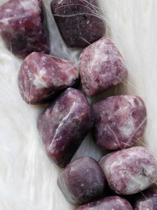 Lepidolite tumbled stone