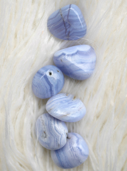 Blue Lace Agate Tumbled Stone