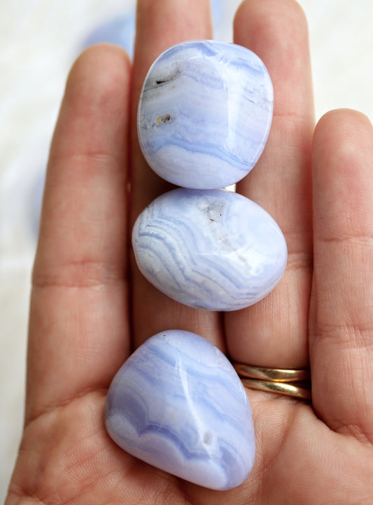 Blue Lace Agate Tumbled Stone