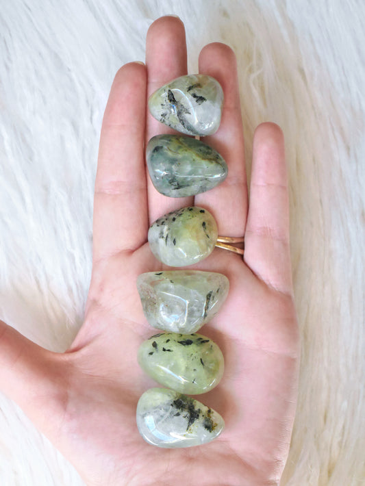 Prehnite tumbled stones