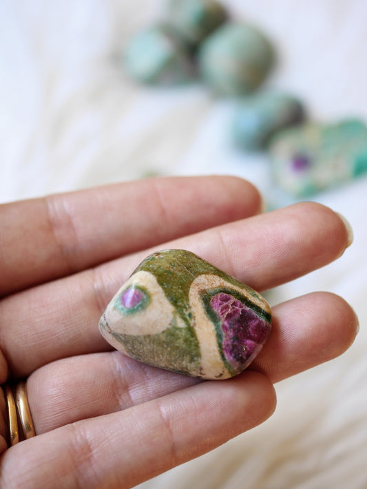 Ruby Fuchsite tumbled stones