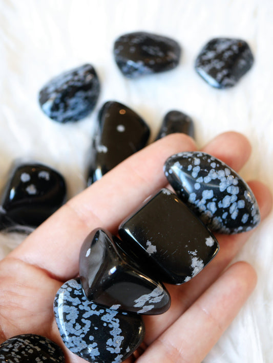 Snowflake Obsidian tumbled stones