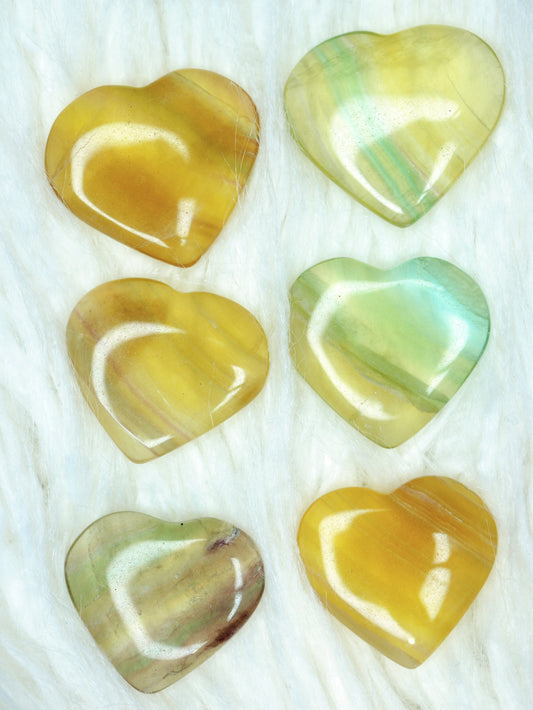 Yellow Fluorite mini heart