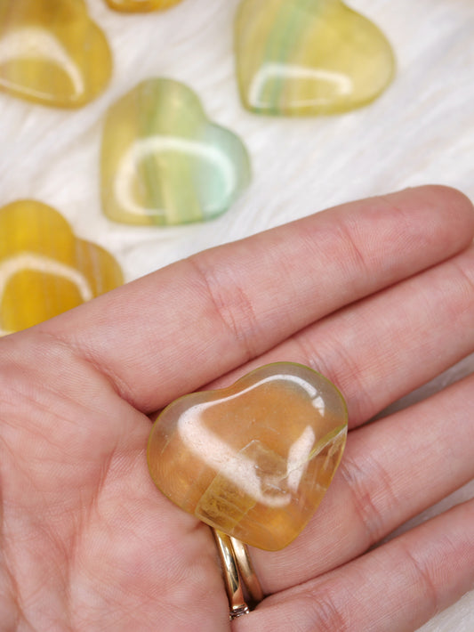 Yellow Fluorite mini heart