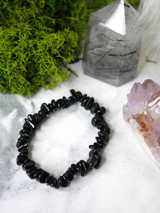 Black tourmaline chip bracelet