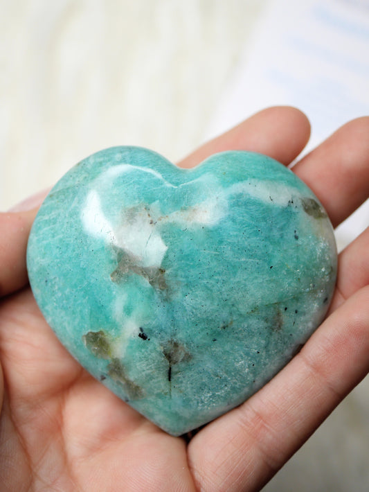 Amazonite Heart Carving