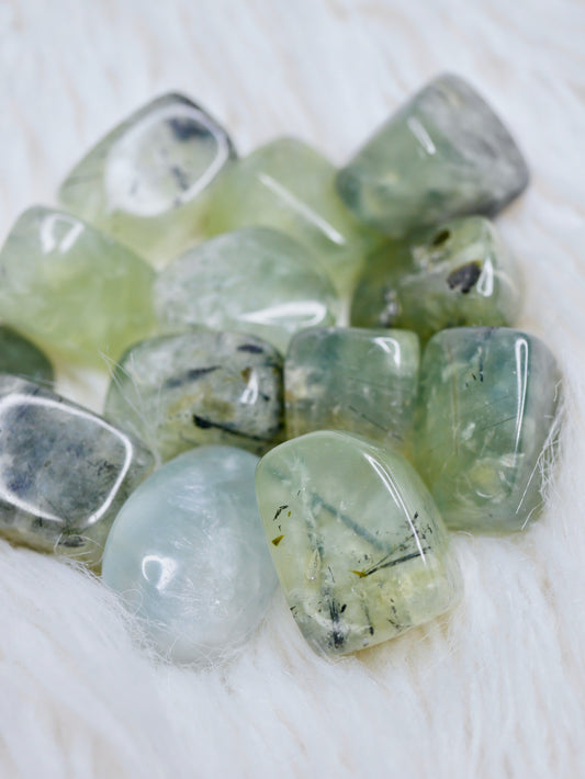 Prehnite tumbled stones