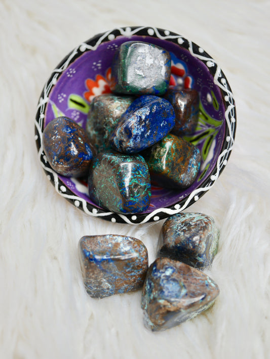 Shattuckite tumbled stones