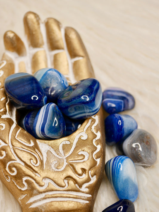 Blue agate Tumbled Stones