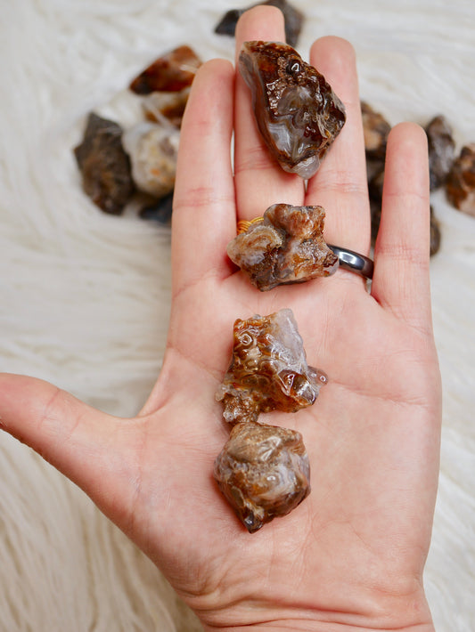 Mexican fire agate tumbled stones