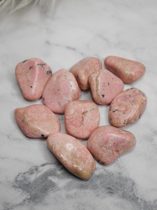 Large tumbled rhodochrosite