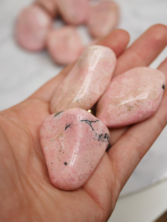 Large tumbled rhodochrosite