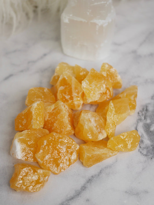 Orange Calcite rough chunks